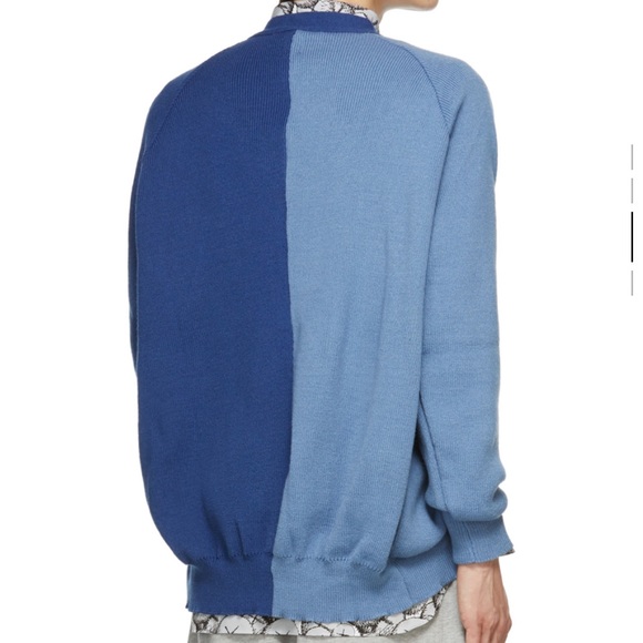 Comme des Garçons Shirt Split Blue Cardigan - Picture 2 of 9